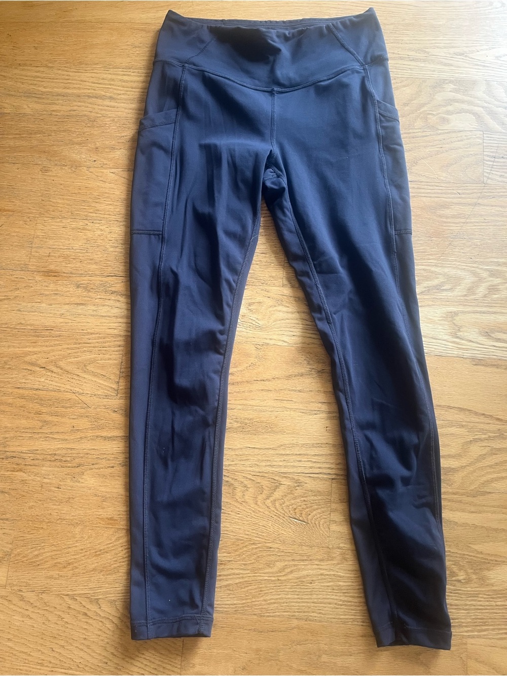 Women's High-Waist Navy Active Leggings with Side Pockets Prana